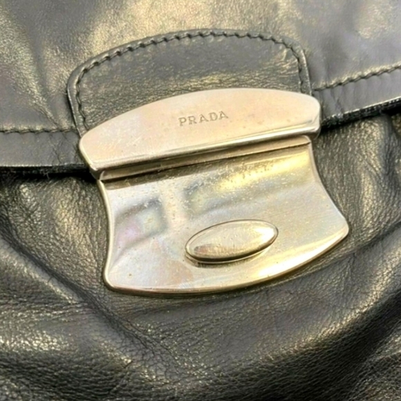 AUTHENTIC PRADA BLACK LEATHER MINI BAG - Picture 4 of 17